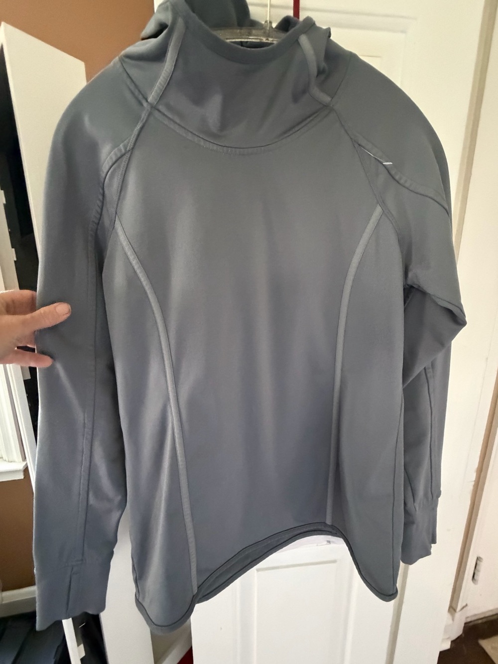 Athleta Gray Hooded Utility Jacket
